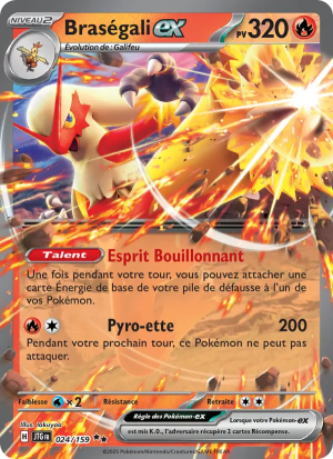 Carte Pokémon Braségali ex 024/159 – Aventures Ensemble