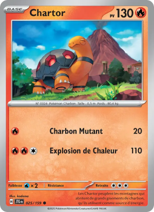 Carte Pokémon Chartor 025/159 – Aventures Ensemble