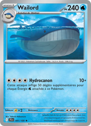 Carte Pokémon Wailord 041/159 – Aventures Ensemble