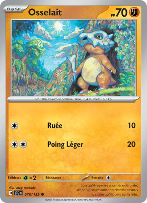 Carte Pokémon Osselait 076/159 – Aventures Ensemble