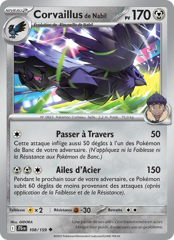 Carte Pokémon Corvaillus de Nabil 108/159 – Aventures Ensemble