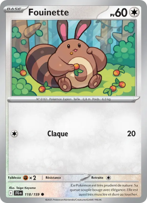 Carte Pokémon Fouinette 118/159 – Aventures Ensemble