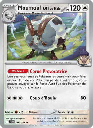 Carte Pokémon Moumouflon de Nabil 136/159 – Aventures Ensemble