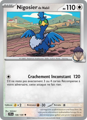 Carte Pokémon Nigosier de Nabil 138/159 – Aventures Ensemble