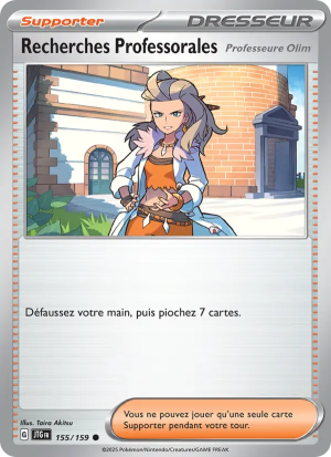 Carte Pokémon Recherches Professorales Professeure Olim 155/159 – Aventures Ensemble