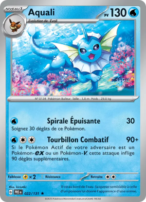 Carte Pokémon Aquali 022/131 – Évolutions Prismatiques