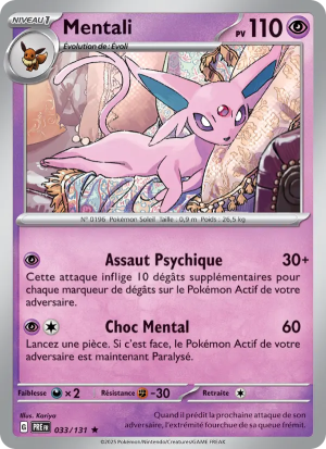 Carte Pokémon Mentali 033/131 – Évolutions Prismatiques