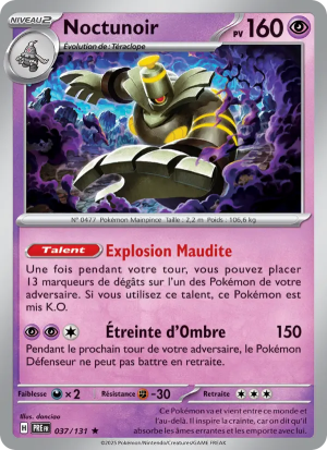 Carte Pokémon Noctunoir 037/131 – Évolutions Prismatiques