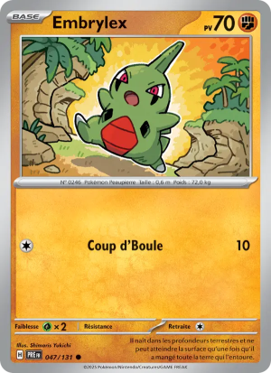 Carte Pokémon Embrylex 047/131 – Évolutions Prismatiques