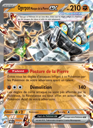 Carte Pokémon Ogerpon Masque de la Pierre ex 058/131 – Évolutions Prismatiques