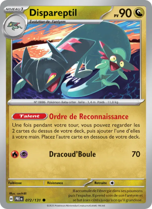 Carte Pokémon Dispareptil 072/131 – Évolutions Prismatiques