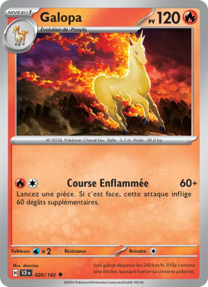Carte Pokémon Galopa 020/142 – Couronne Stellaire
