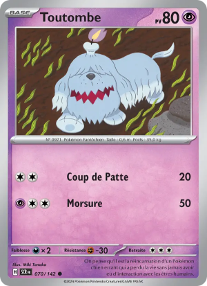 Carte Pokémon Toutombe 070/142 – Couronne Stellaire