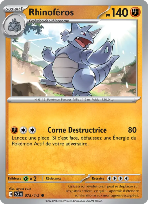 Carte Pokémon Rhinoféros 075/142 – Couronne Stellaire