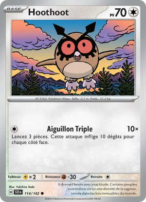Carte Pokémon Hoothoot 114/142 – Couronne Stellaire