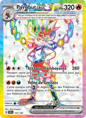 Carte Pokémon Pyrobut ex 157/142 – Couronne Stellaire