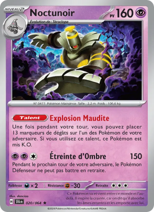 Carte Pokémon Noctunoir 020/064 – Fable Nébuleuse