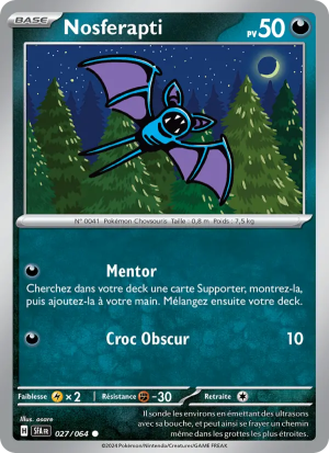 Carte Pokémon Nosferapti 027/064 – Fable Nébuleuse