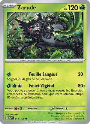 Carte Pokémon Zarude 011/191 – Étincelles Déferlantes