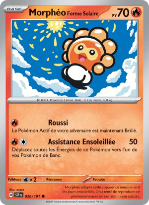 Carte Pokémon Morphéo Forme Solaire 020/191 – Étincelles Déferlantes