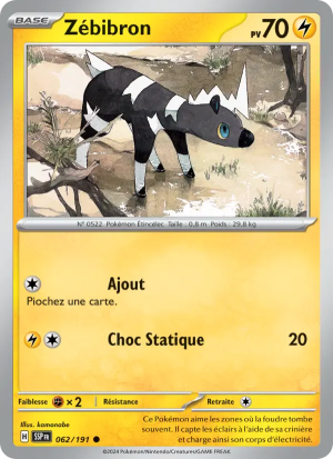 Carte Pokémon Zébibron 062/191 – Étincelles Déferlantes