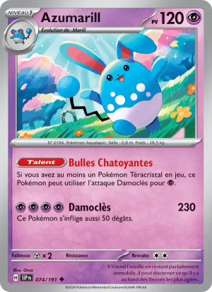 Carte Pokémon Azumarill 074/191 – Étincelles Déferlantes