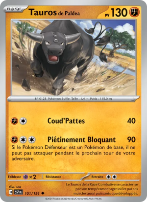 Carte Pokémon Tauros de Paldea 101/191 – Étincelles Déferlantes