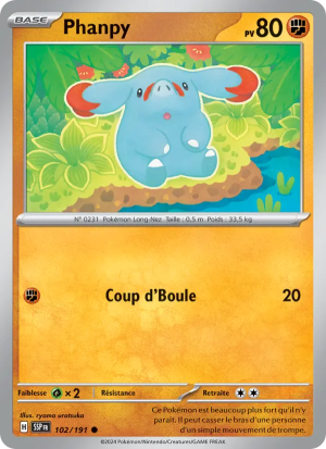 Carte Pokémon Phanpy 102/191 – Étincelles Déferlantes