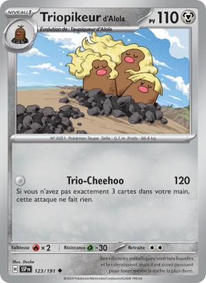 Carte Pokémon Triopikeur d'Alola 123/191 – Étincelles Déferlantes