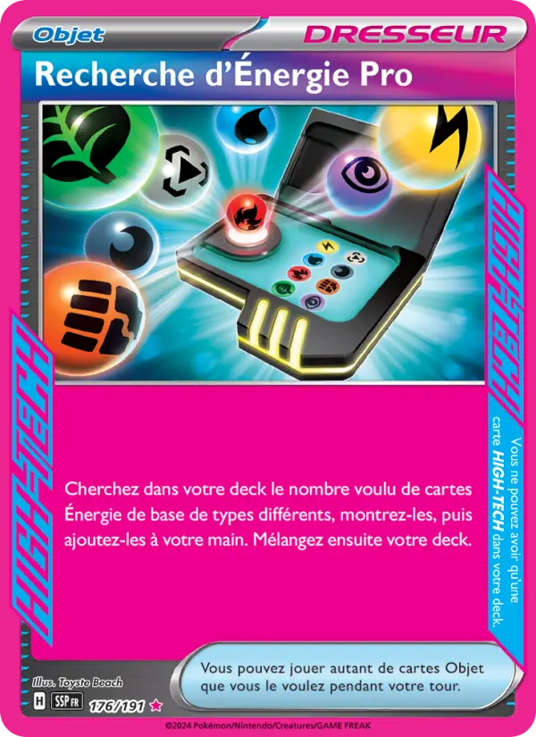 Carte Pokémon Recherche d'Énergie Pro 176/191 – Étincelles Déferlantes