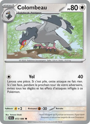 Carte Pokémon Colombeau 072/086 – Foudre Noire