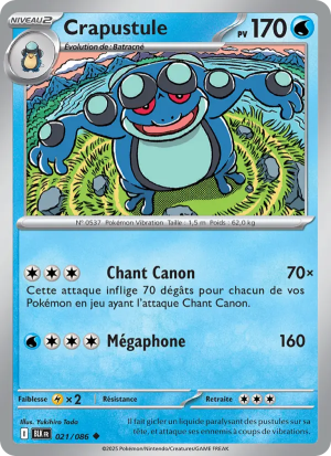 Carte Pokémon Crapustule 021/086 – Foudre Noire
