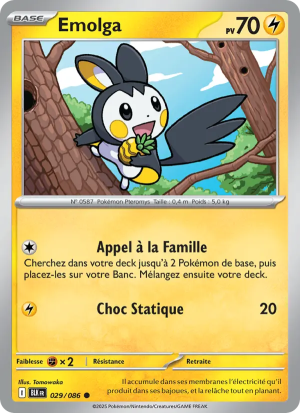 Carte Pokémon Emolga 029/086 – Foudre Noire