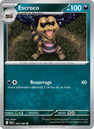Carte Pokémon Escroco 058/086 – Foudre Noire