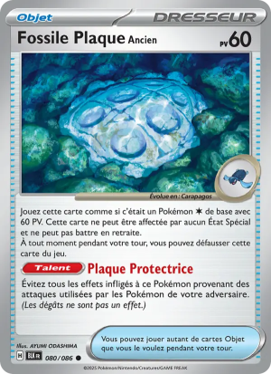 Carte Pokémon Fossile Plaque Ancien 080/086 – Foudre Noire