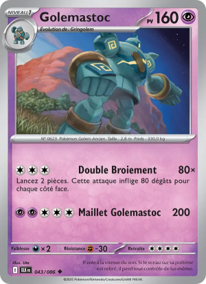 Carte Pokémon Golemastoc 043/086 – Foudre Noire